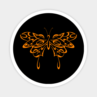 Tribal butterfly (orange) Magnet